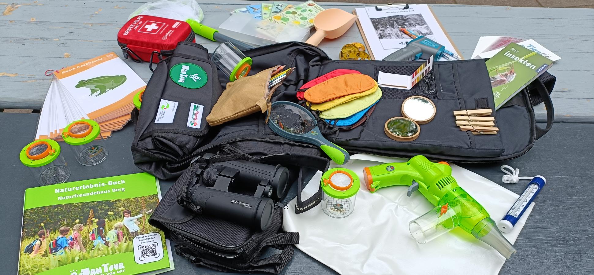 Der Rucksack-Inhalt des Naturfreundehauses Berg